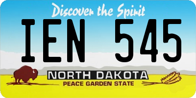 ND license plate IEN545