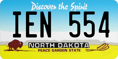 ND license plate IEN554