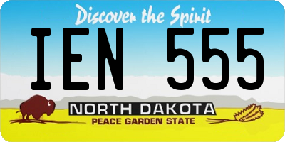 ND license plate IEN555