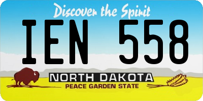 ND license plate IEN558