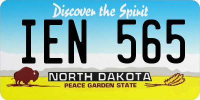 ND license plate IEN565