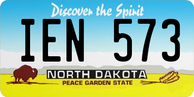 ND license plate IEN573