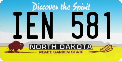 ND license plate IEN581