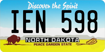 ND license plate IEN598
