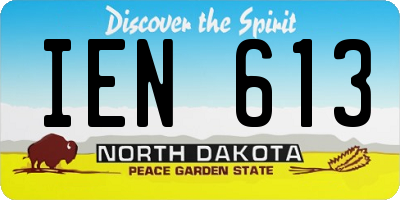 ND license plate IEN613