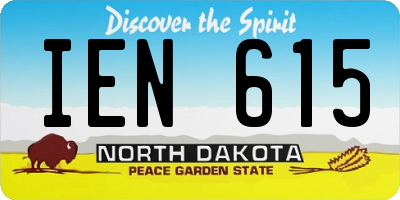 ND license plate IEN615
