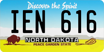 ND license plate IEN616