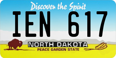 ND license plate IEN617