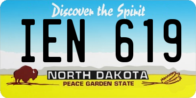 ND license plate IEN619