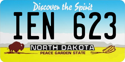 ND license plate IEN623