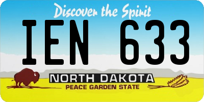 ND license plate IEN633