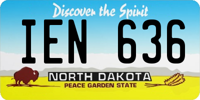 ND license plate IEN636