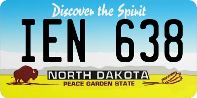 ND license plate IEN638