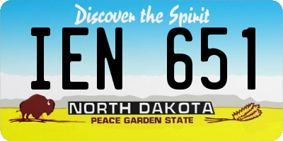 ND license plate IEN651