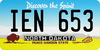 ND license plate IEN653