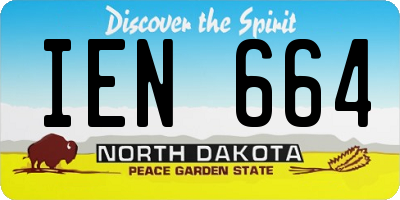 ND license plate IEN664