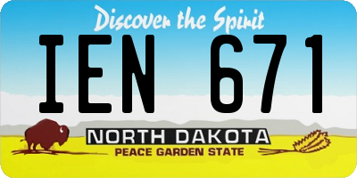 ND license plate IEN671