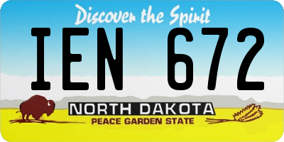 ND license plate IEN672