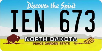 ND license plate IEN673