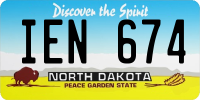 ND license plate IEN674