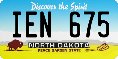 ND license plate IEN675