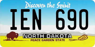 ND license plate IEN690