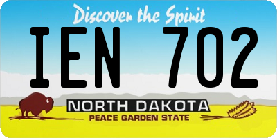 ND license plate IEN702