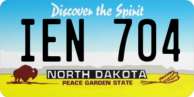 ND license plate IEN704