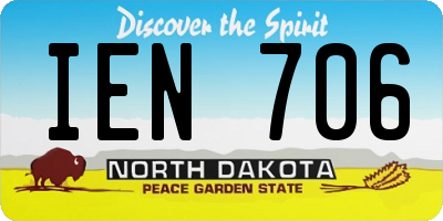 ND license plate IEN706