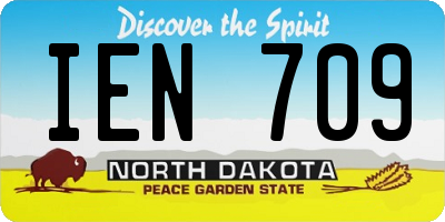 ND license plate IEN709