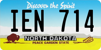 ND license plate IEN714