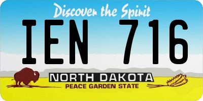 ND license plate IEN716