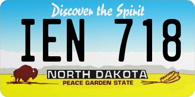 ND license plate IEN718