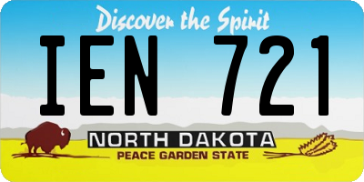 ND license plate IEN721