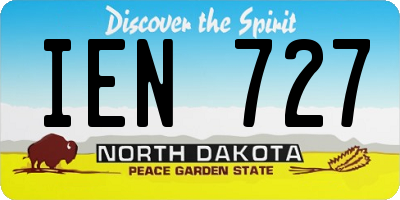 ND license plate IEN727