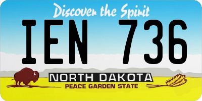 ND license plate IEN736