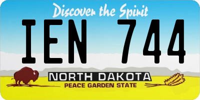 ND license plate IEN744