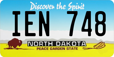ND license plate IEN748