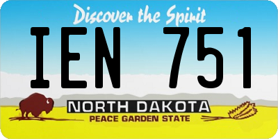 ND license plate IEN751