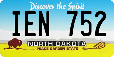 ND license plate IEN752