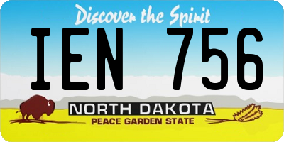 ND license plate IEN756