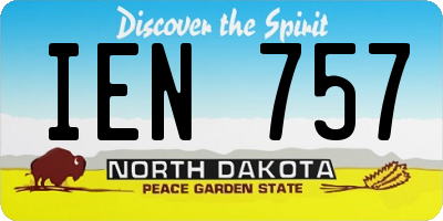 ND license plate IEN757