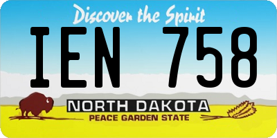 ND license plate IEN758