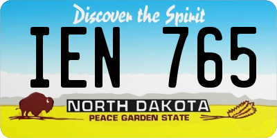 ND license plate IEN765