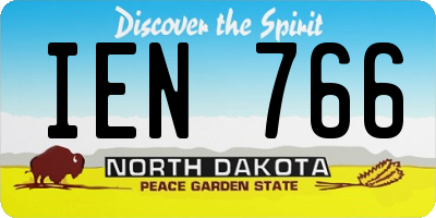 ND license plate IEN766