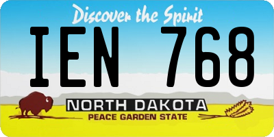 ND license plate IEN768
