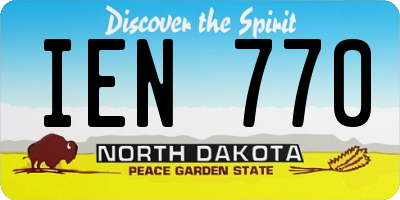 ND license plate IEN770