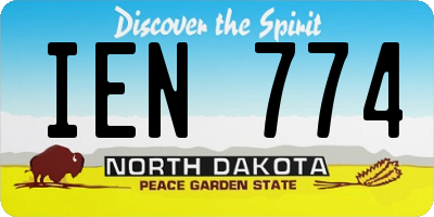 ND license plate IEN774