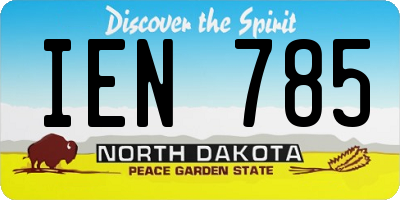 ND license plate IEN785
