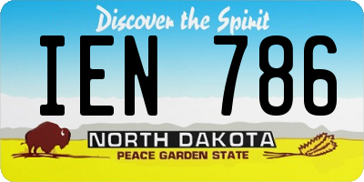 ND license plate IEN786